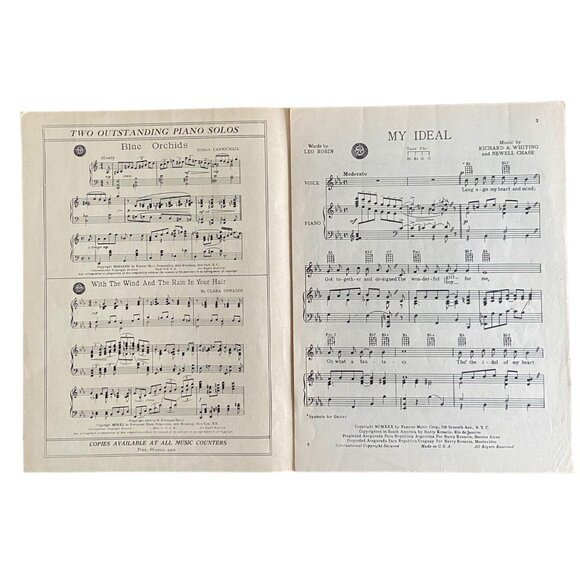 Frank Sinatra "My Ideal" Sheet Music By Leo Robin Newell Chase & Richard Whiting - Picture 2 of 3